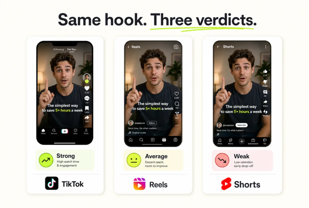 TikTok vs Reels vs Shorts: Does the Same Hook Work Everywhere?